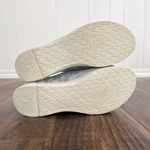 Fly London Wigg Wedge Sandal Leather Slip On Metallic US Size 7-7.5 EU 38 Silver - Picture 8 of 13